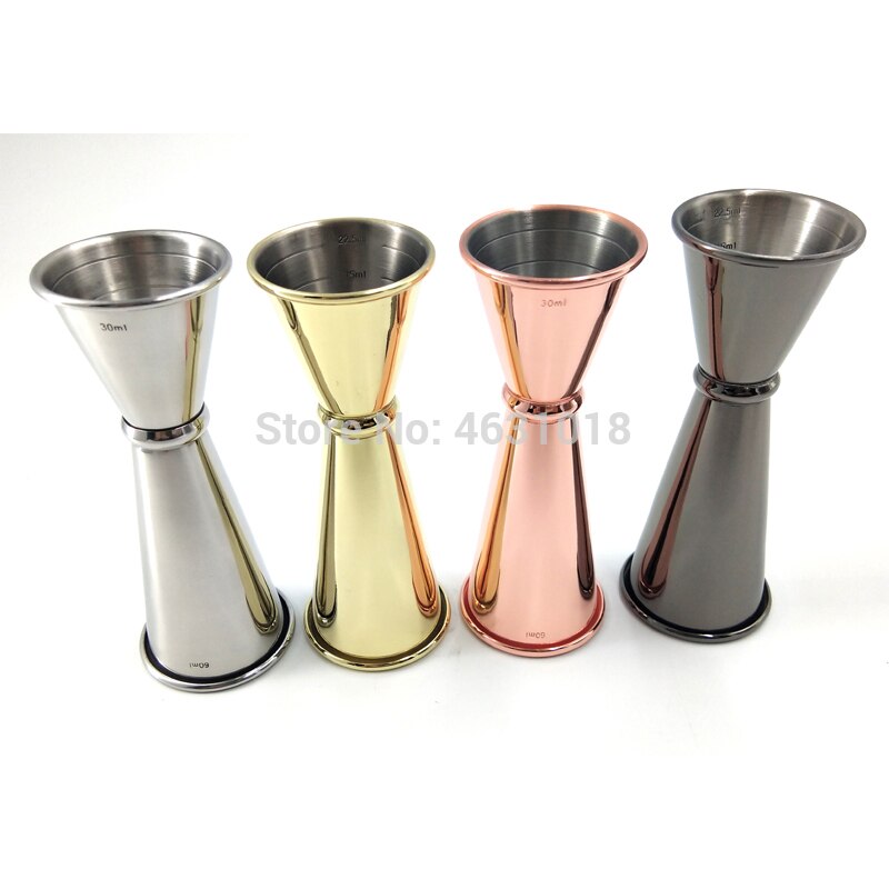 Herramienta de cóctel, vaso medidor de 30/60ml, barra de doble pared, Jigger Bar herramienta como acero inoxidable