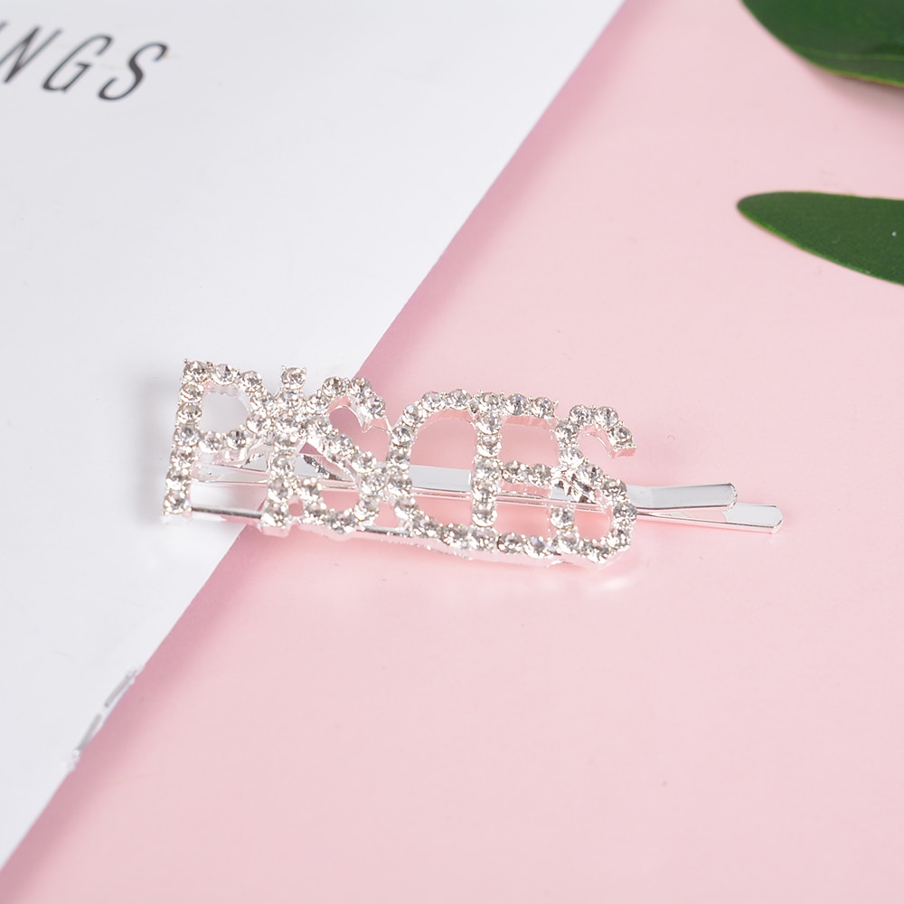 Bling bogstav hårnåle navn hårnål rhinsten brolagt 12 stjernetegn hårnåle og klips bryllup krystal bling brude styling hårspænde