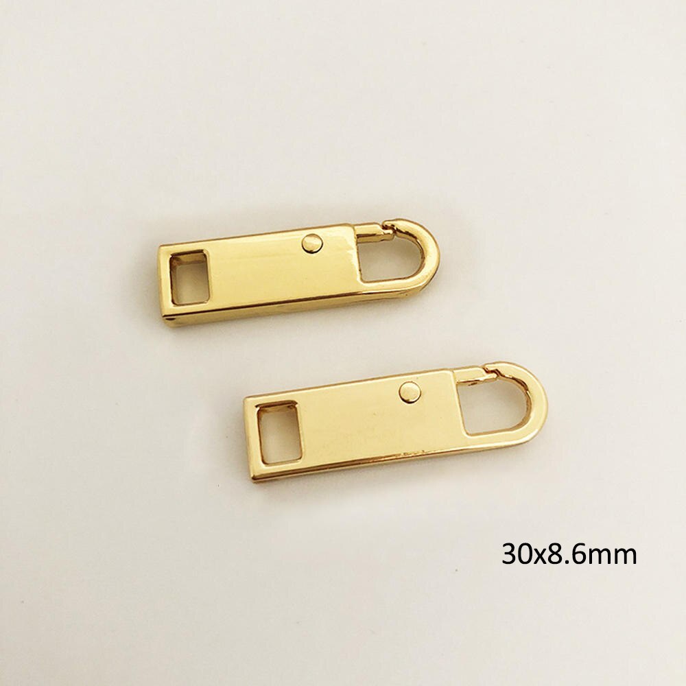 2pcs Zipper Pulls Tab Replacement Luggage Zipper Pull Extension Backpack Zippers Slider Handle Mend Fixer Repair For Suitcase: Gold 1