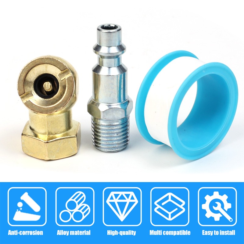 Ball Shape Inflatable Nozzle Connector 1/4 Inch NPT Metal Inflator Fitting American Style Valve Fitting Car Tyre Repair Tools