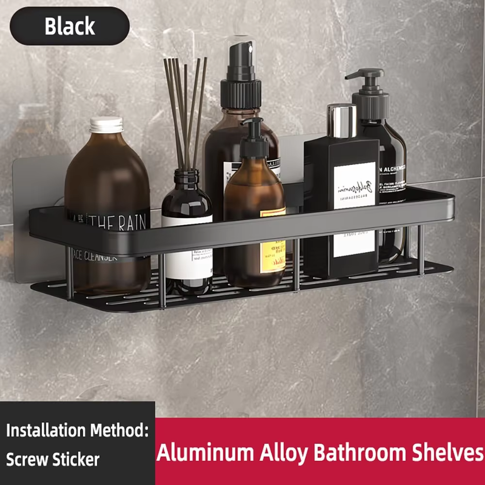 Driepotige rek aan de muur hangende hoek rechthoekige beugel aan de muur gemonteerde douche-shampoo rek badkamerrek handdoekenrek beugel: green