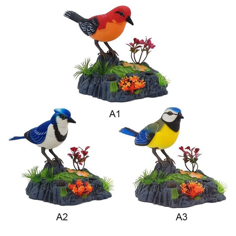 Simulated Electronic Sound Activated Control Bird Toy Activate Chirping Singing With Noise Sensor