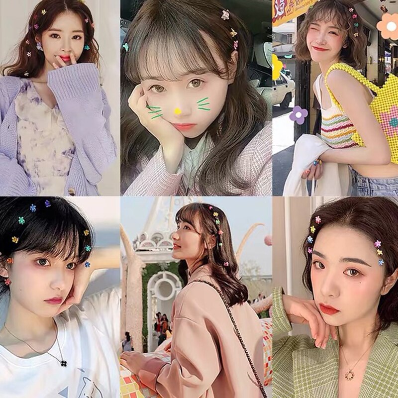 Bebis flickor liten hårklo söt godisfärg blomma hår käkklämma bb tjejers hårnål barn håraccessoarer