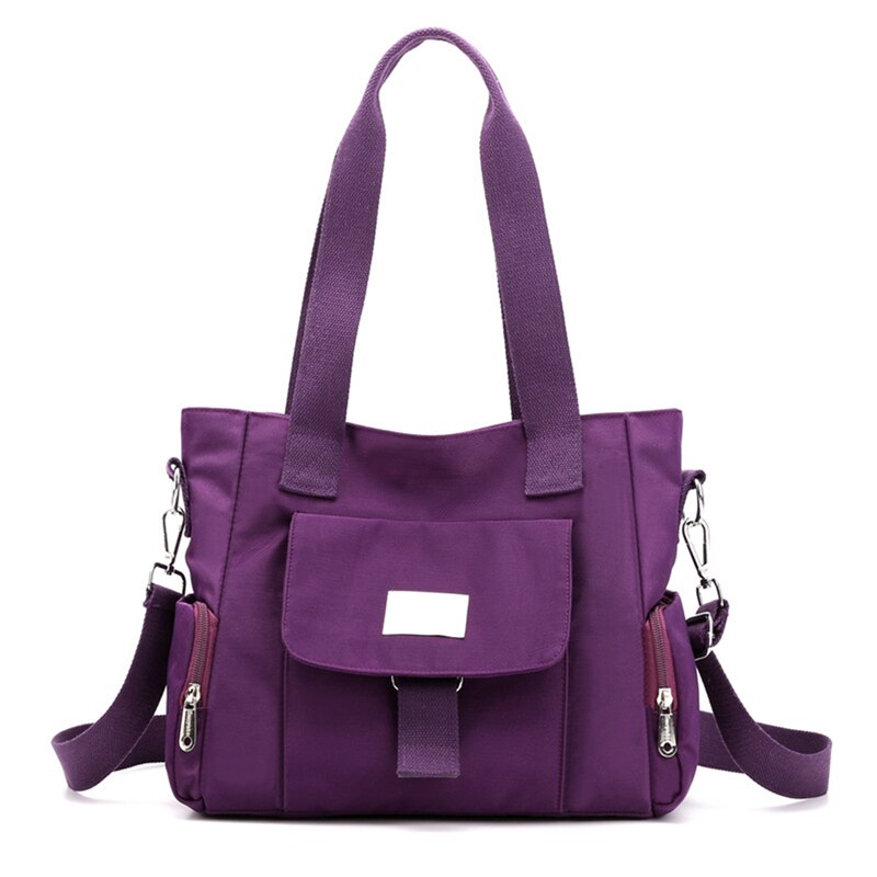 Dropshipping multiuso bolsa feminina à prova dnylon água tote de náilon viagem mensageiro sacos crossbody para mulher bolsa feminina sacos de ombro: Purple