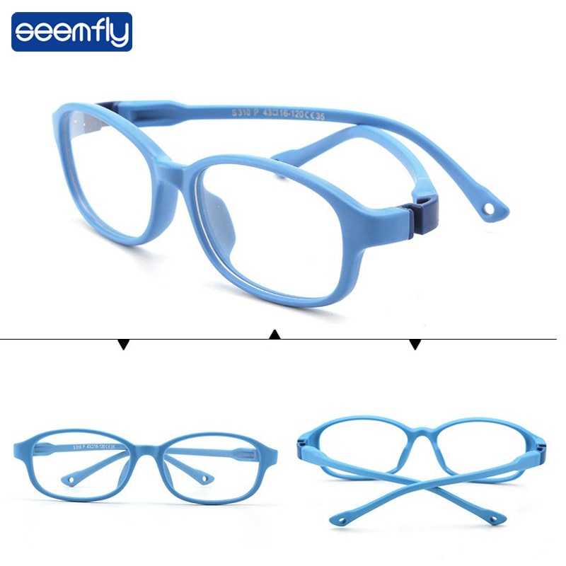 Seemfly, gafas desmontable ultraligeras para niños y niñas, montura redonda de silicona suave, gafas para niños, gafas ópticas de Color sólido