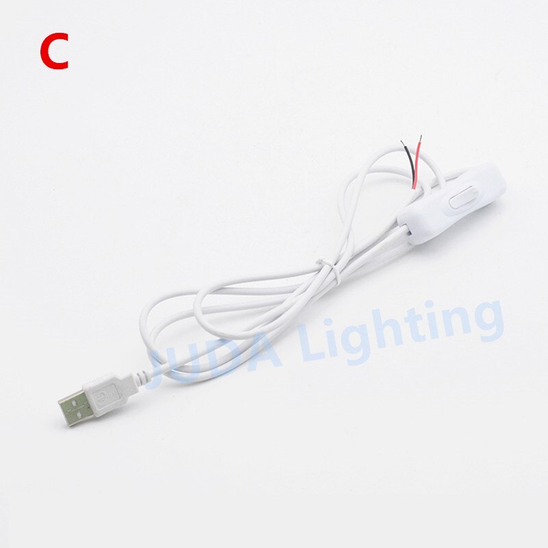 T5 plug cable with on / off switch USB plug wire with button switch Power Cord Extension Cord for table lamp desk light fittings: C