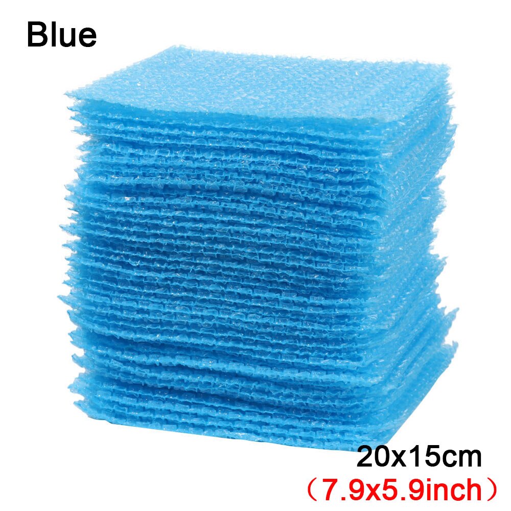 50Pcs Plastic Protective Wrap PE Clear Transprent Bubble Bag Foam Packing Bags Shockproof Package Cushioning Covers Double Film: 20x15cm	Blue