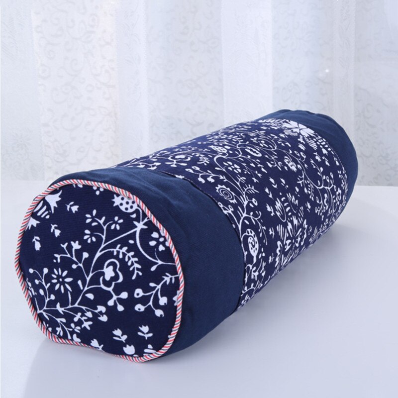 Almohada Cervical de concha de trigo sarraceno, cojín redondo de satén de caramelo para cuello, ortopédico, chaqueta lavable de tracción para fisioterapia de la columna vertebral