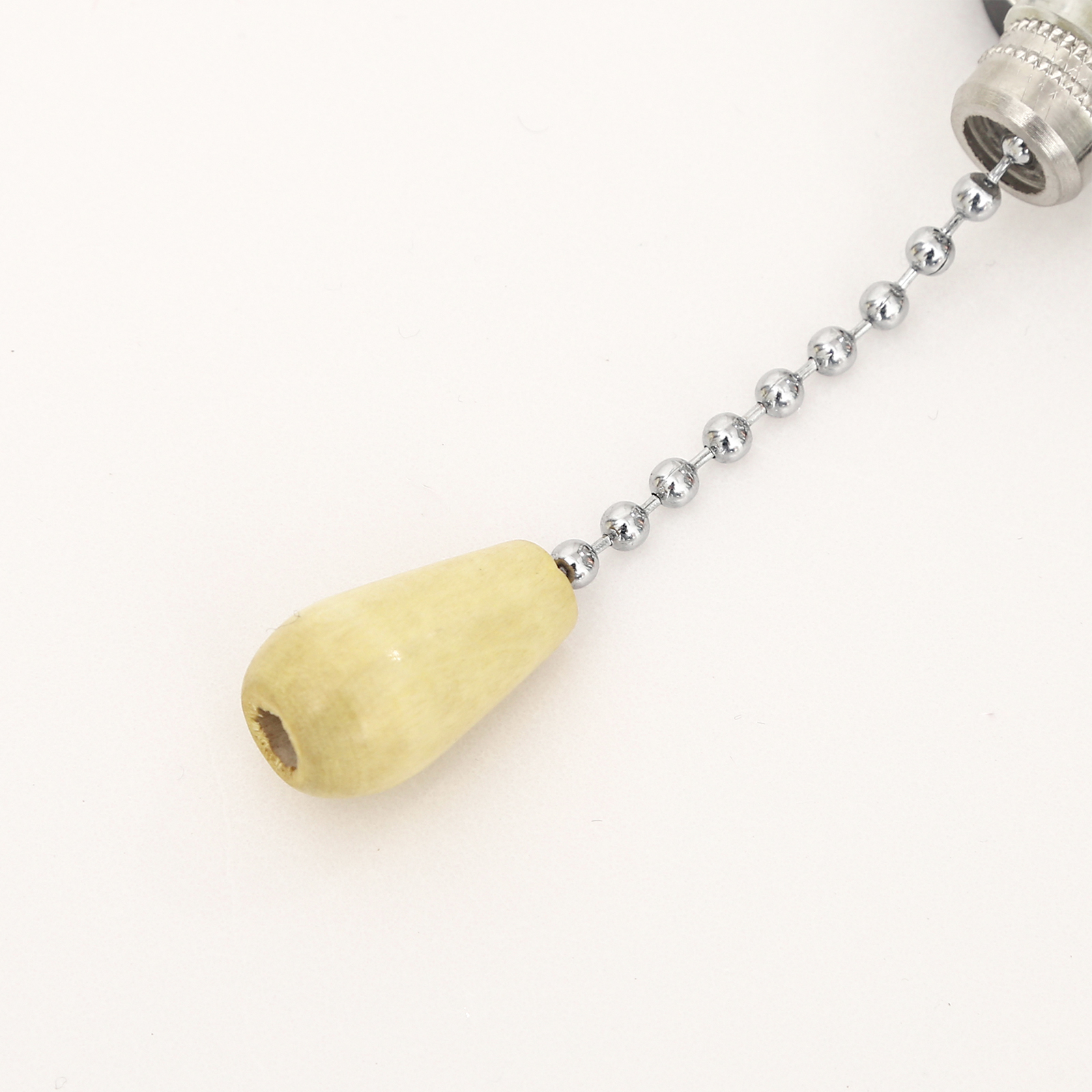 Home Pull Chain Switch Decor Ceiling Fan Light Wall Light Pull Switch Replace Pull Cord Chain Switch with Wooden Bead Pendant