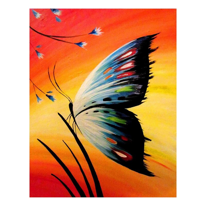5D Full Drill Butterfly Diamond Painting Kit DIY Diamond Rhinestone Painting Kits for Adults and Beginner: Default Title