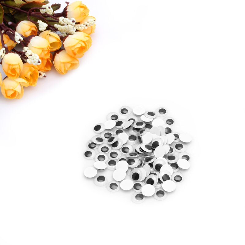 Paquete de 1 paquete (100 unidades) de 6-20mm, manualidades para Scrapbooking, con Wiggly, temblorosos ojos saltones, autoadhesivas, mixtas, novedad: 8mm