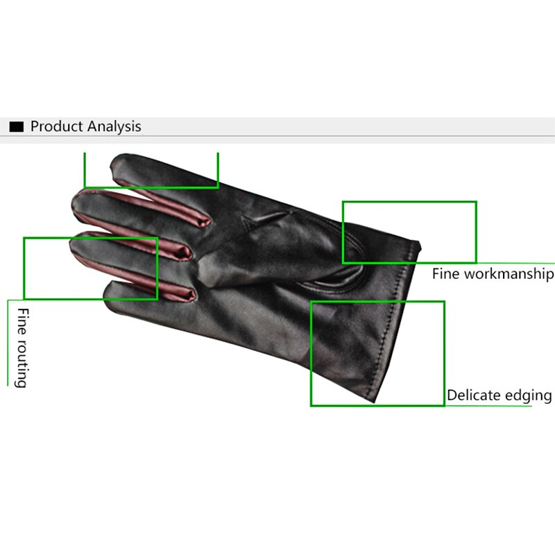 Winter Accessories PU Leather Gloves Children's Full Finger Gloves Girls Black Warm Breathable Riding Luvas