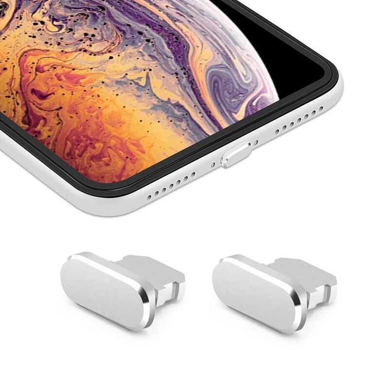 Portable mini metal charger port stopper phone dust plug for apple iphone series mobile phone accessories dustproof cover