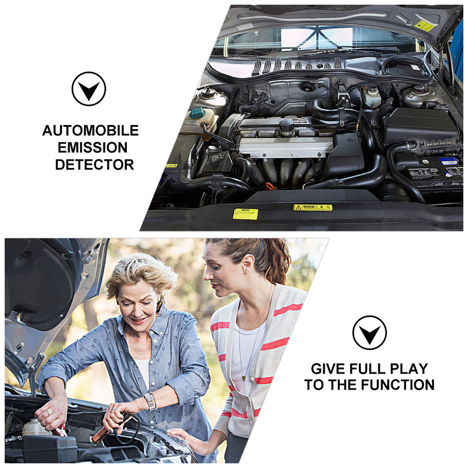 1pc Auto Emission Detector Useful Pressure Gauge Tester Exhaust Pipe Detector