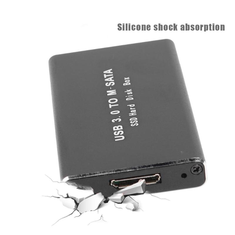 VKTECH-carcasa de disco duro adaptador USB3.0 a mSATA, aleación de aluminio, Mini SSD, carcasa de disco duro externo