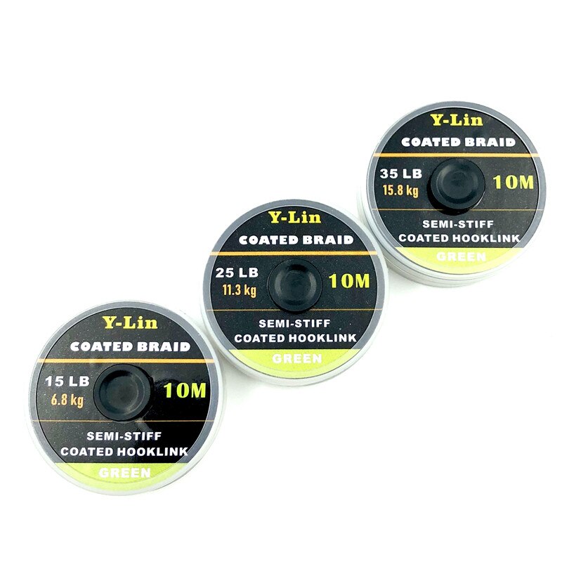 10m Carp Fishing Line Hook Link Carp Coated Hooklink Braid Line For Hair Rig 15IB 25IB 35IB Coarse Fishing Tackle
