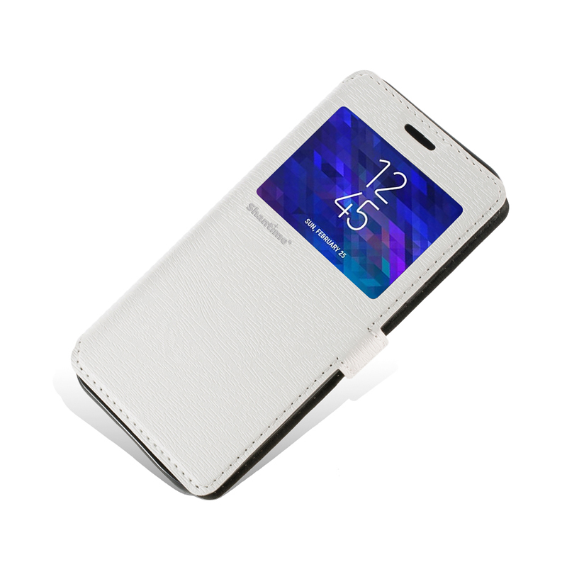 PU Leather Phone Case For Wiko Y82 Flip Case For Wiko Y82 View Window Book Case Soft TPU Silicone Back Cover: White