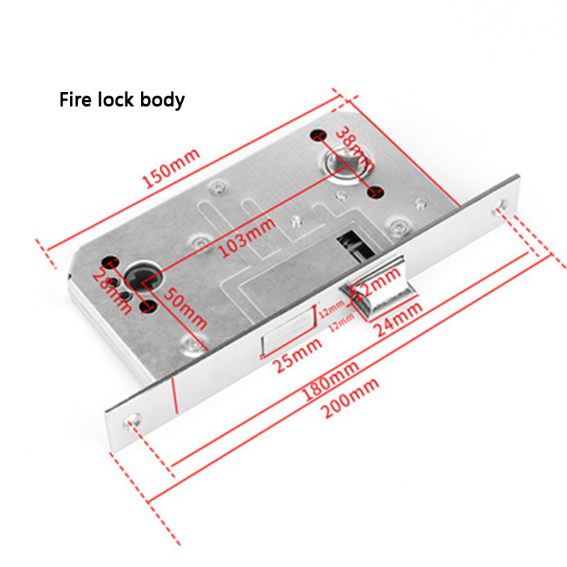 Modern Interior Furniture Hardware Door Lock Set Household Bedroom Door Lock Stainless Steel Split Lock and Tube Well Lock: Fire lock body