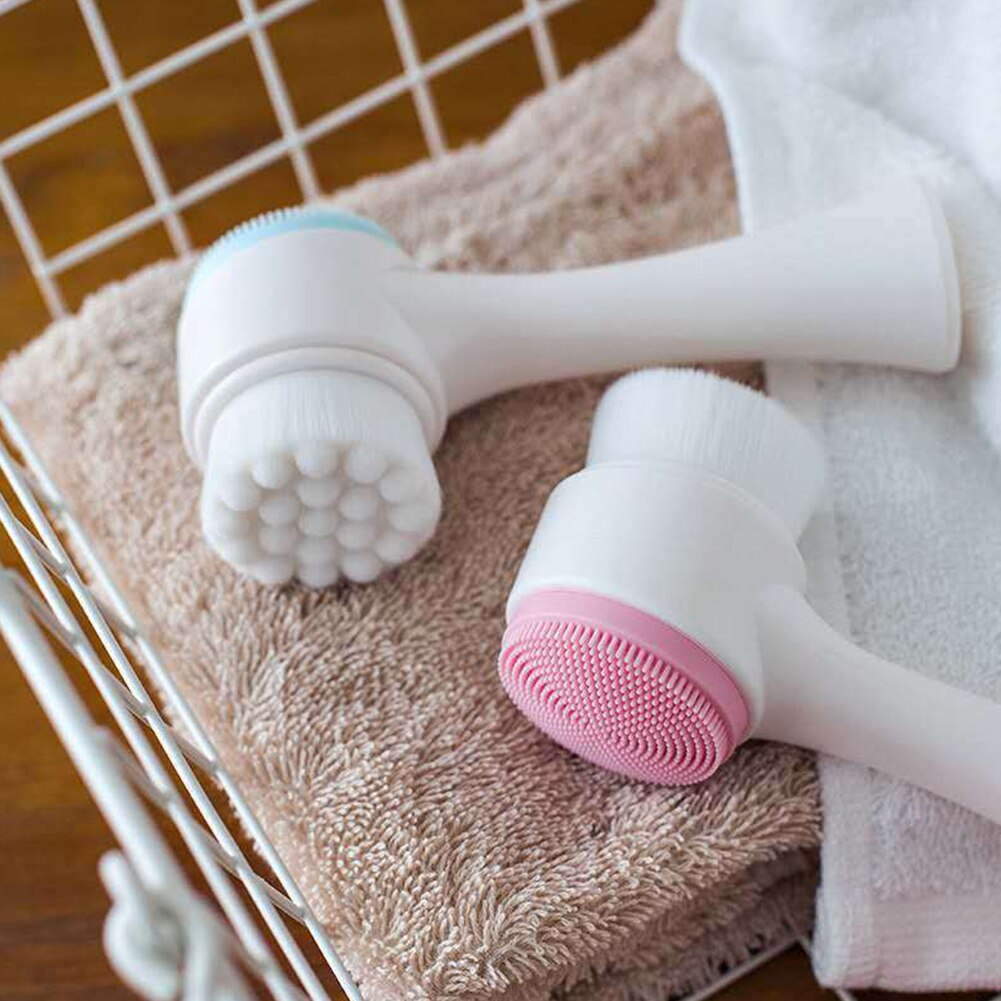 Doppel Seite Silikon Gesichts Poren Pinsel 3D Vibration Massage Haut Wäscher Gesicht Poren Reiniger Mitesser Entfernung