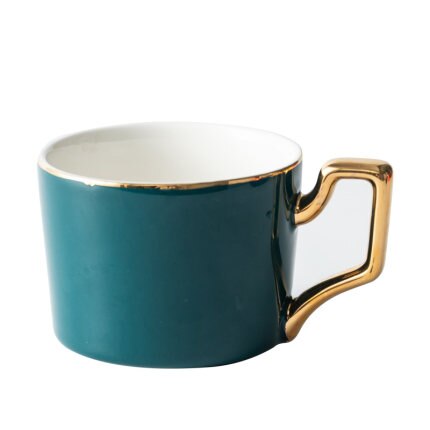 European Golden Coffee Cup Luxury Glaze Ceramic English Cup Ceramic Nordic Coffee Cup Saucer Pottery Afternoon Tea Box E5
