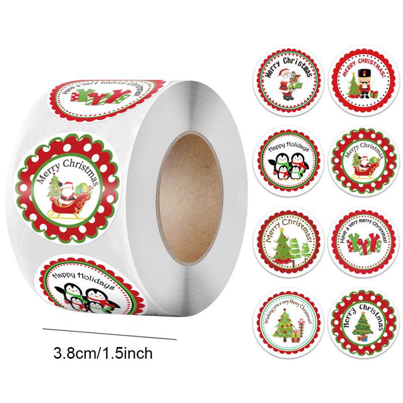 Christmas Stickers Santa Claus Stickers Assorted Round Circle Face Stickers: C2