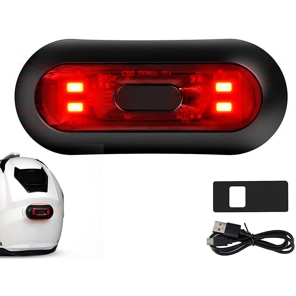 Luz trasera para casco de motocicleta, luz de advertencia intermitente, resistente al agua, todoterreno, ATV, modificado