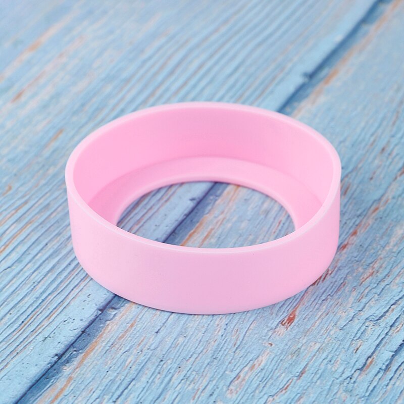 1 st silikonkopp botten skyddskåpa mugghållare 6.5cm termoskoppar bas skyddsfodral: Rosa