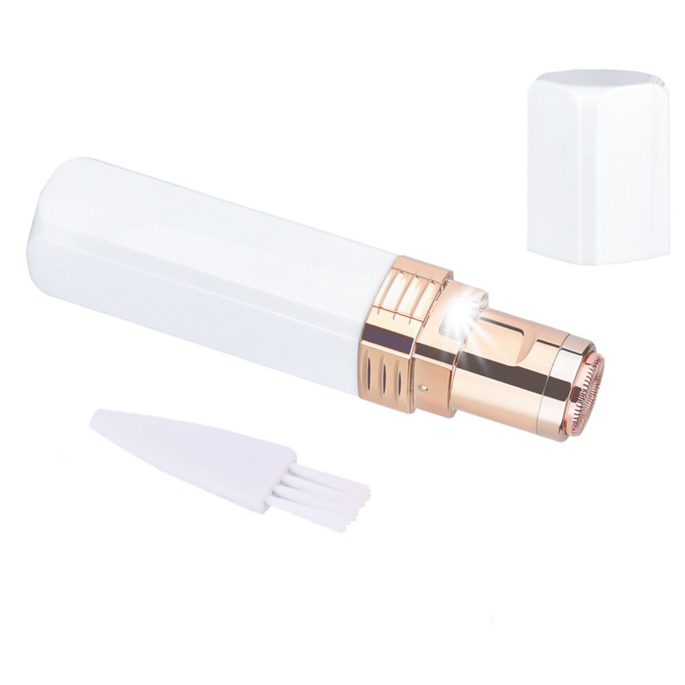 Épilateur électrique à LED pour femmes, Mini rasoir Facial pour le corps, joues à faible bruit, rouge à lèvres Portable, indolore, en forme de voyage, à la maison: white no battery