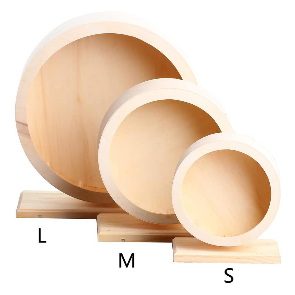 Pets Exercise Wheel Hamster Wooden Mute Running Spinner Wheel Toy for Rat Gerbil Mice Chinchillas Hamster