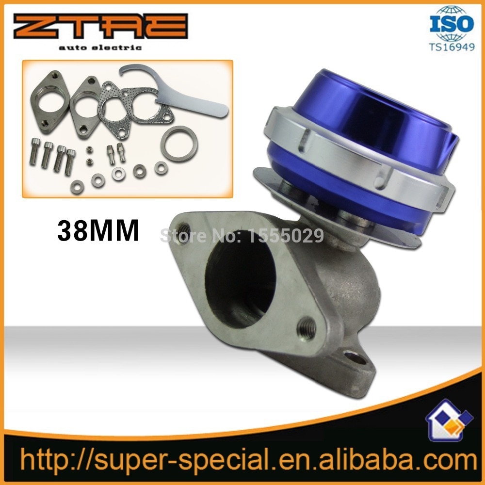 Universal Blue turbo waste gate Suitable 38MM External Wastegate Turbo Wastegate For All Turbocharged Vehicles