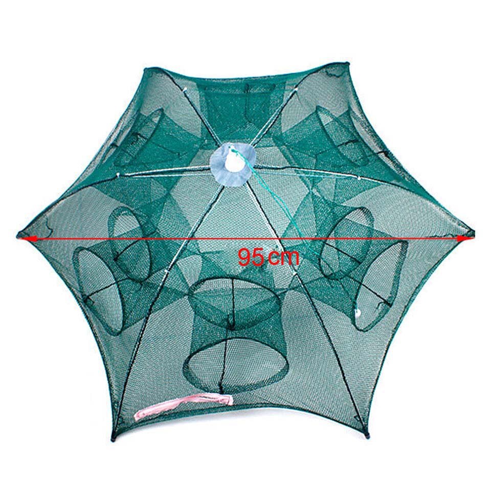 Folded Portable Hexagon 4/6/8/12/16 Hole Automatic Fishing Shrimp Trap Fishing Net Fish Shrimp Minnow Crab Baits Cast Mesh Trap: 12 Hole