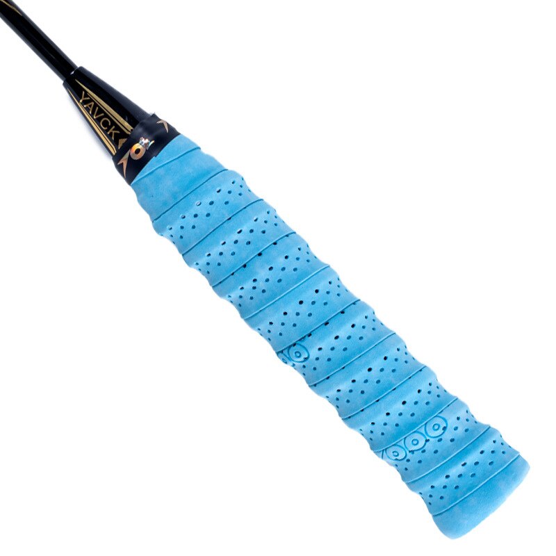 Jump Rope Fishing Rod Handle Tapes Punched Knitting Grip Tape Badminton Racket Grip Tape Sweat Absorbing Bandage Cloth Racket Ba: Pu 101 Light Blue
