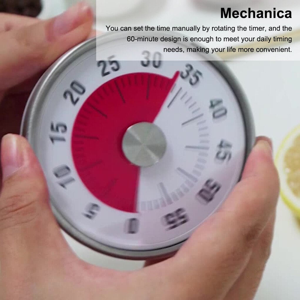 Kitchen Timer 60 Minutes Countdown Students Shower Timing Alarm Stopwatch Sports Baking Attachable Time Reminder