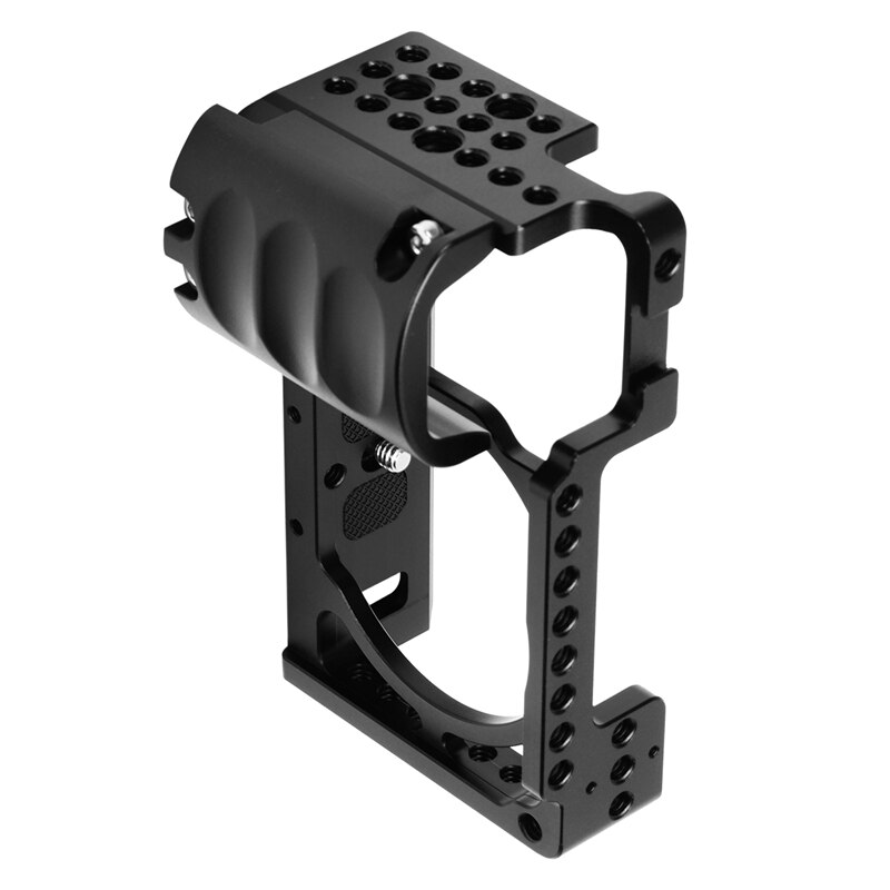 Hållbar videokamerabur i aluminiumlegering + handgreppssats filmtillverkningssystem med kabelklämma, för sony  a6000 a6300 a6500 nex