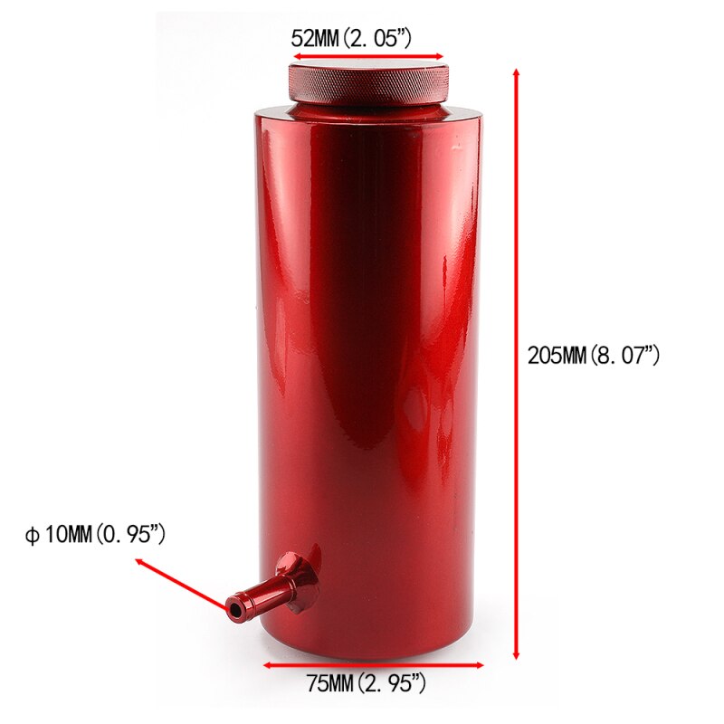 800ML Car Cylinder Radiator Overflow Reservoir Coolant Tank Universal Can Black Blue Red Black Silver For Car Radiators