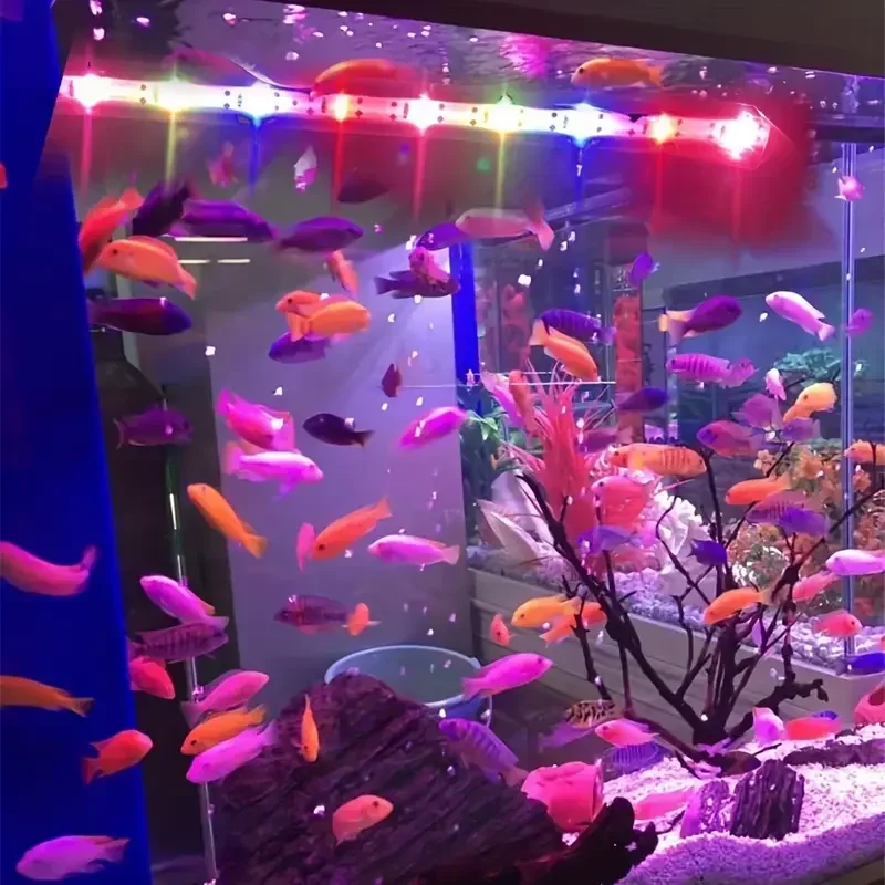 Iluminación LED para acuario multicolor de 17-47cm, lámpara de ambiente sumergible, USB, impermeable, planta decorativa para pecera, accesorios de luz para cultivo