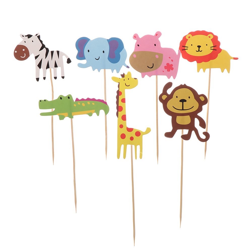 Decoración de papel para cupcakes con temática de criaturas del bosque, adornos de animales del bosque, selecciones para Tartas, fiestas de cumpleaños y bodas para niños