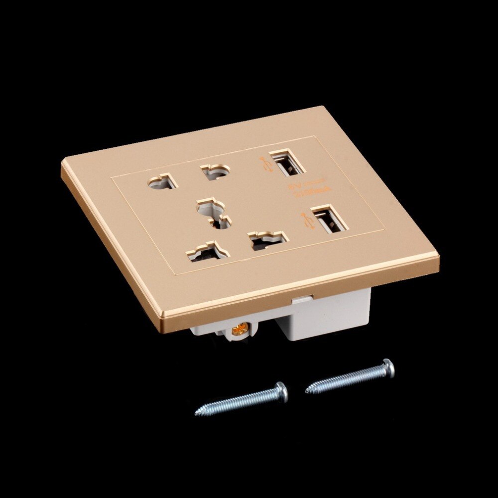 Dual USB Port 5V 2100MA Electric Wall Charger Port Dock Socket Power Outlet Electricity AC Power Panel Plate