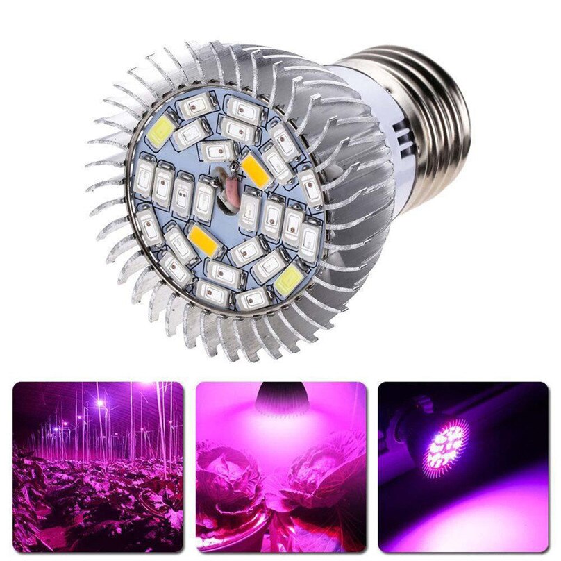 LED Lampen 28 W E27 LED Bloem Zaad Planten Hydrocultuur Groeien Licht Lamp Volledige Spectrum Gazon Lampen #3F22