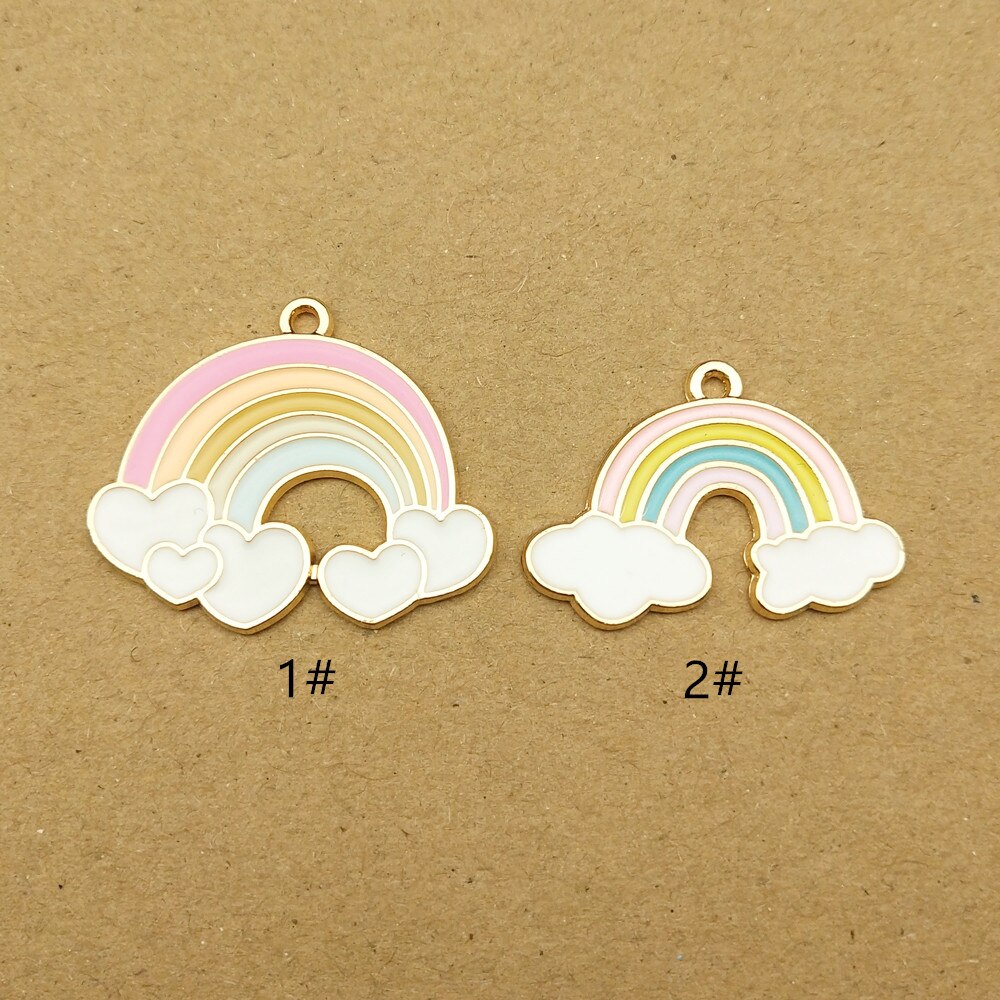 10pcs enamel rainbow charm for jewelry making and crafting earring pendant necklace bracelet charm