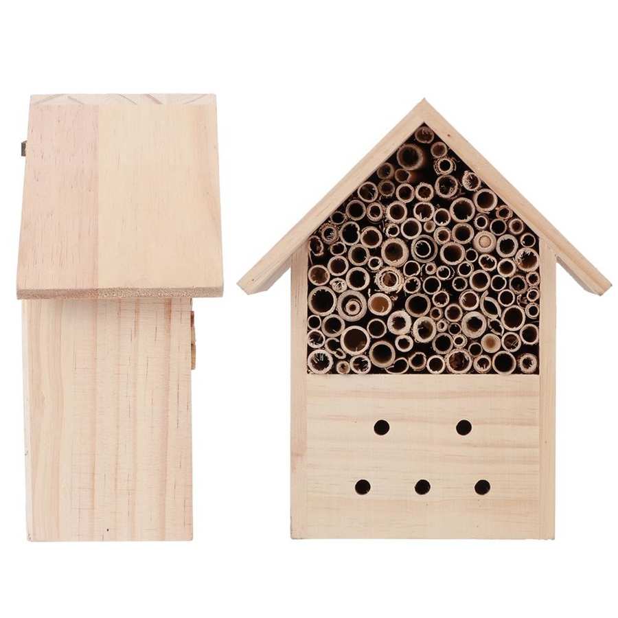 Outdoor Mini Durable Pine Wood Insect House Bee House Shelter Handwork Art Craft Garden Decoration Ornament Reptiles Living Box