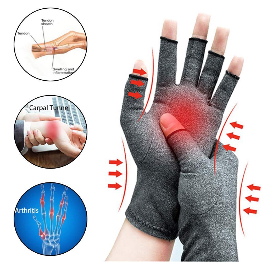 1 Pair Compression Arthritis Gloves Premium Arthritic Joint Pain Relief Hand Gloves Therapy Open Fingers Compression Gloves
