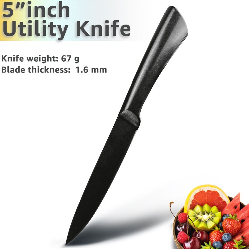 Køkkenkniv 5 7 8 tommer 7 cr 17 440c rustfrit stål værktøjskniv kokkekniv non-stick belægning kød fisk køkken madlavningsværktøj: 5 in værktøjskniv