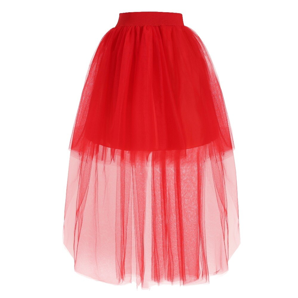 Kort front lang bag tyl 4 farve crinoline kvinder nederdel kjole vintage tutu nederdel fest dans lolita underkjole
