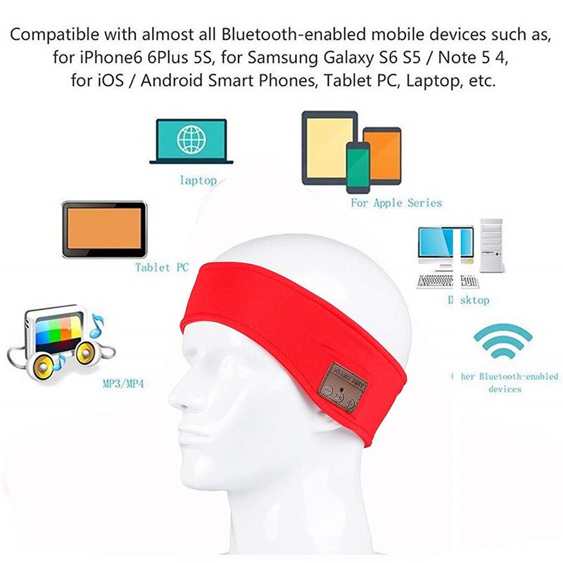 Bluetooth MP3 fascia Auricolari Senza Fili cuffia Musica Cuffia Auricolare stereo fascia del Sudore per gli sport tutto'aria Aperta sec88