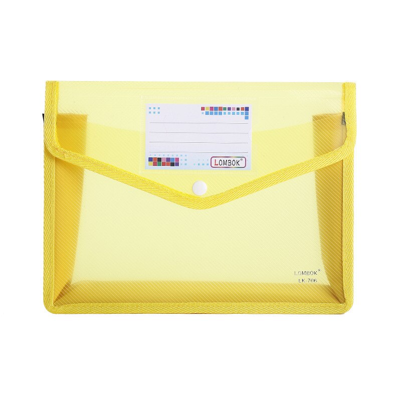 Sac de rangement de documents A4 A5 PP Transparent étanche, organisateur de fichiers tridimensionnels, pochette en papier pour le bureau et la maison: A5 yellow