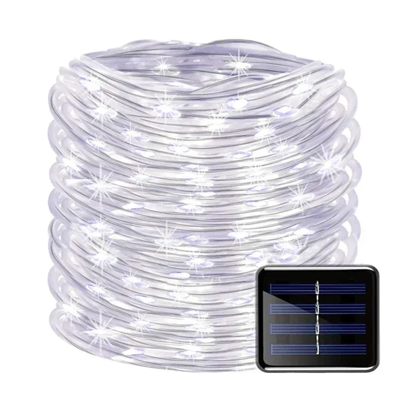Solar Rope Lights Waterproof LED Light Rope Solar String Lights Outdoor for Patio Pool Landscape Christmas Tree Decorations: Orange / 11-15W
