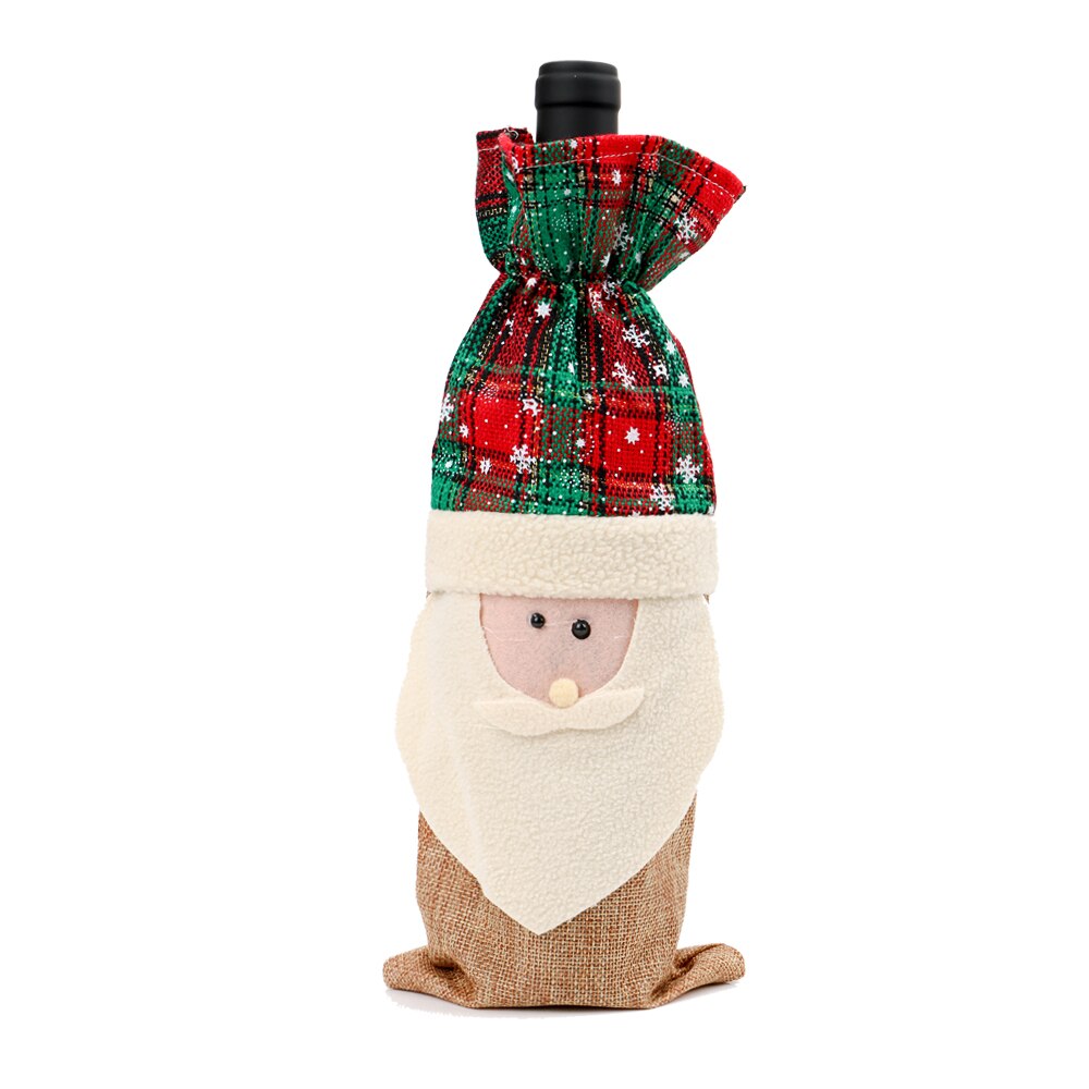 Julemanden rudolf juletræsflaske tøj vinflaske taskeovertræk til hjemmet xmas spisestue dekoration juledekoration: Julemanden