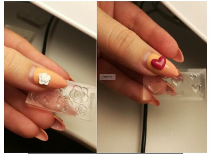 6 stuks Nail Art Crystal Carving model 3D nail Siliconen template Manicure Stempel Platen Mold Bloem meisje DIY gereedschap