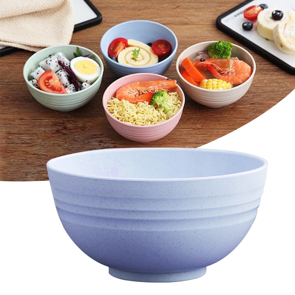 15Cm Lichtgewicht En Afbreekbaar Tarwe Stro Bowls Gezonde Eco-vriendelijke Cereal Bowls Perfect Voor Rijst Soep Fruit Dessert: Blue